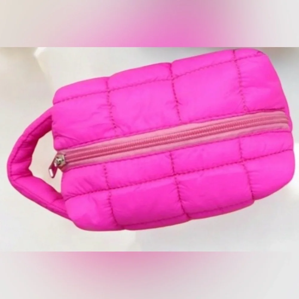 Fuchsia Quilted Toiletry Bag